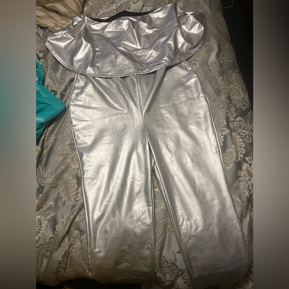 Metallic silver jumpsuit